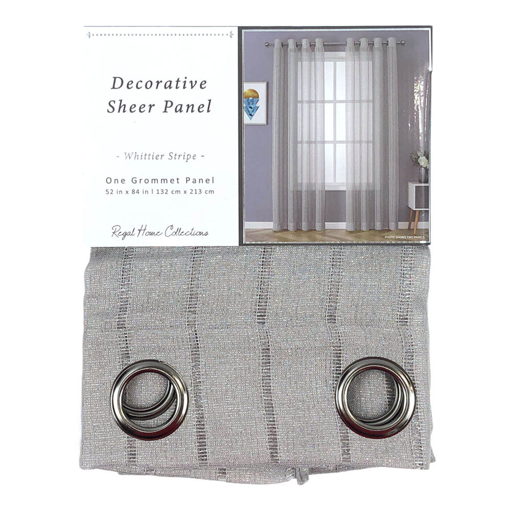 Cortina Regal Home Whittier Stripe Con Aros 52" x 84" - Gris