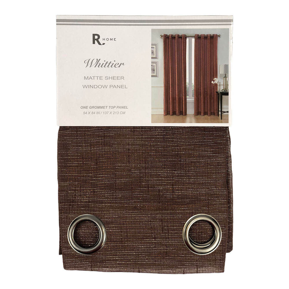 Cortina Regal Home Whittier Stripe Con Aros 52" x 84" - Chocolate