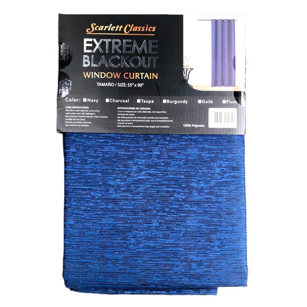 Cortina Scarlett Classic Extreme Blackout 55" x 90" - Azul Marino