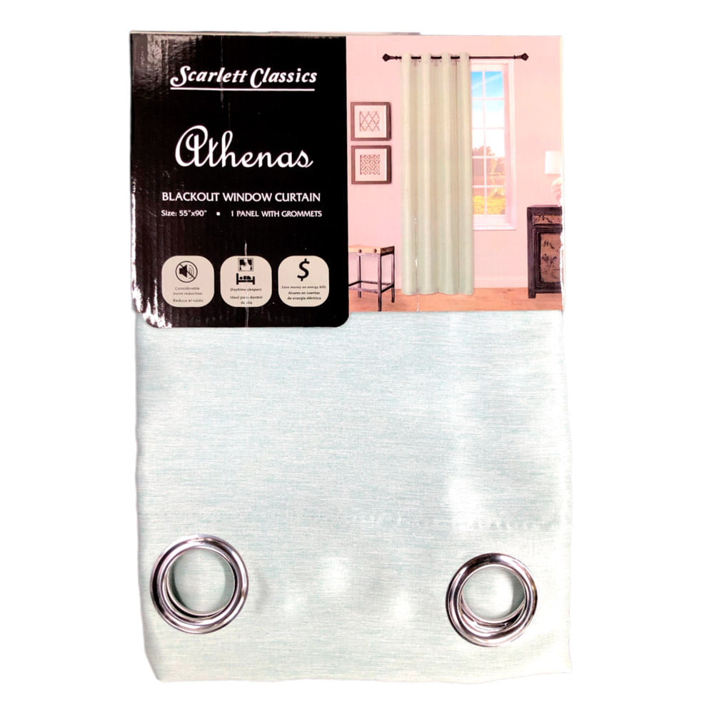 Cortina Scarlett Classic Athenas Blackout 55" x 90" - Verde claro