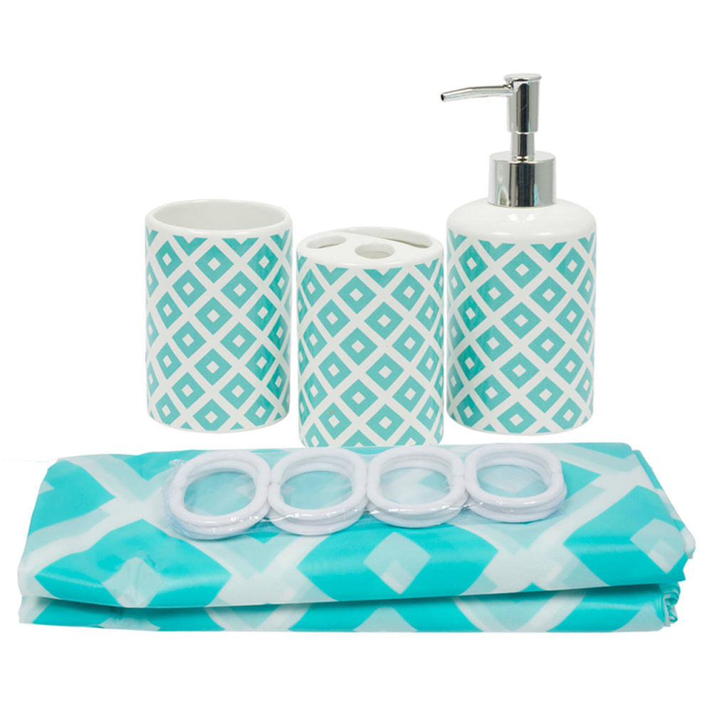 Accesorios para Baño Four Seasons 16 piezas Turquesa