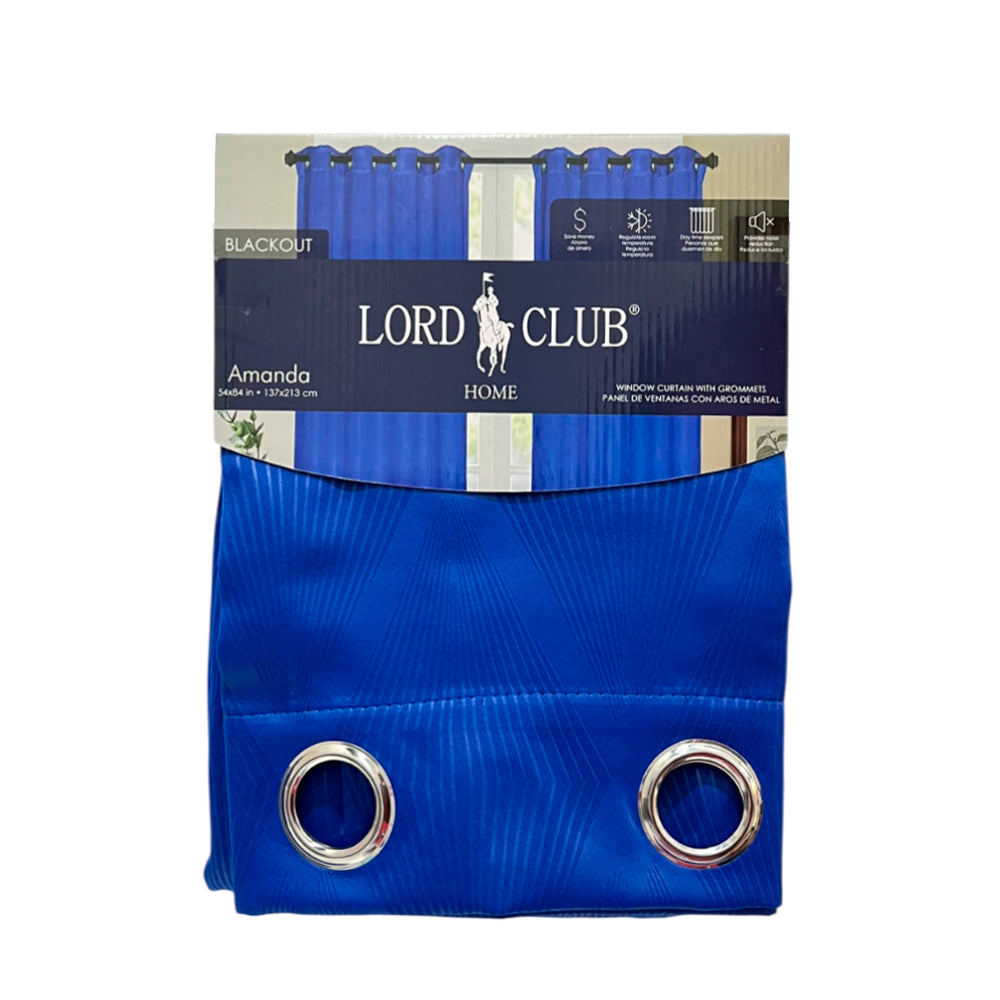 Cortina Amanda Azul / Lord Club / Blackout con Aros / 54"x84"