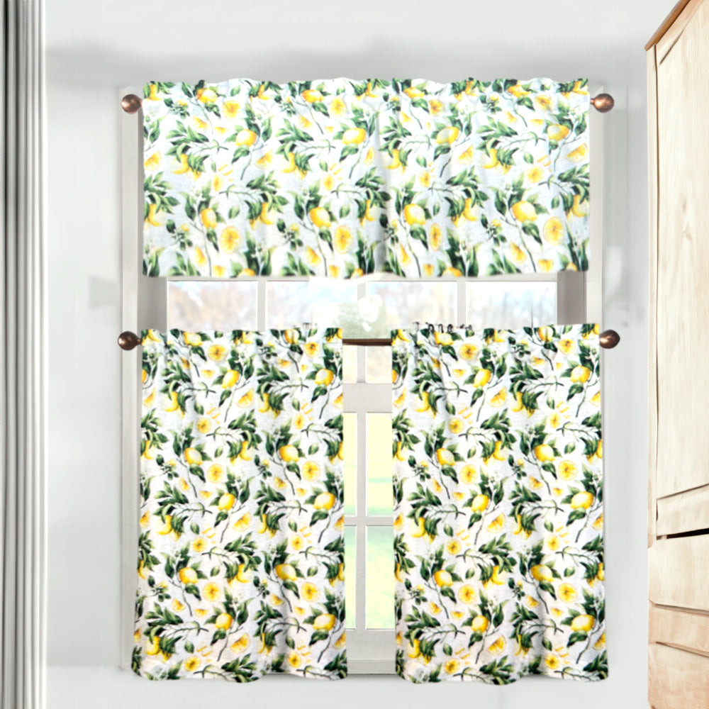 Cortina Para Cocina Lemon Home Elegance de 3 Piezas - Estampada