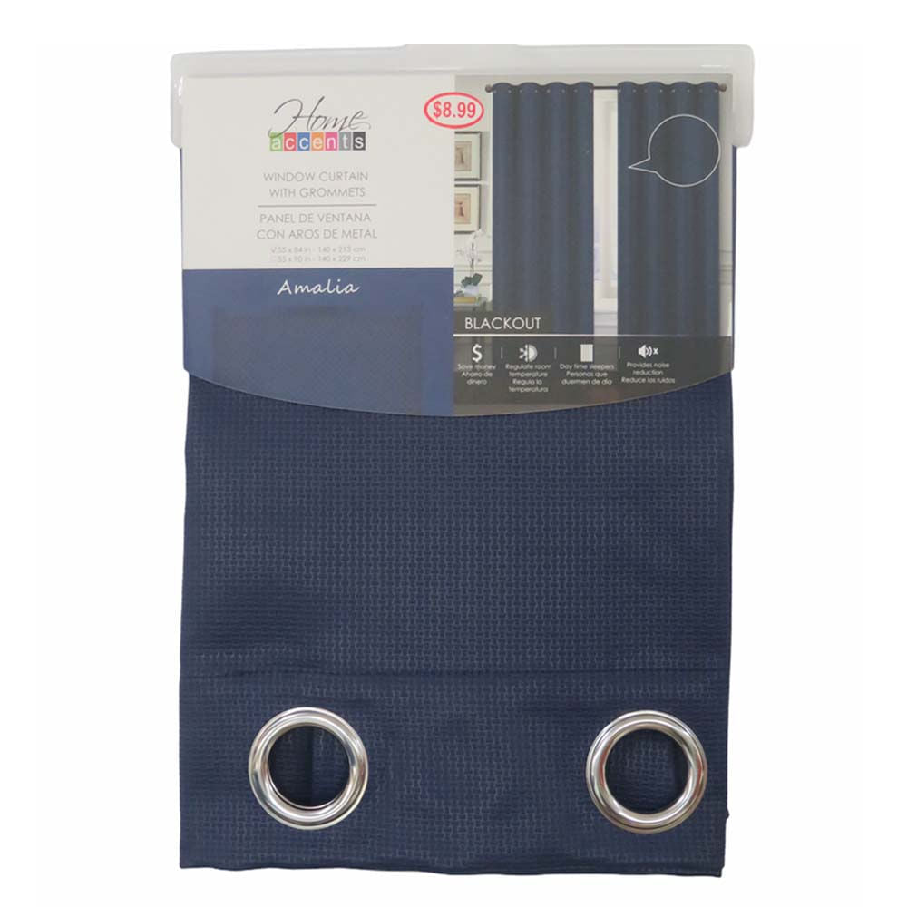 Cortina Amalia Home Elegance Blackout 55" x 84" - Azul Marino