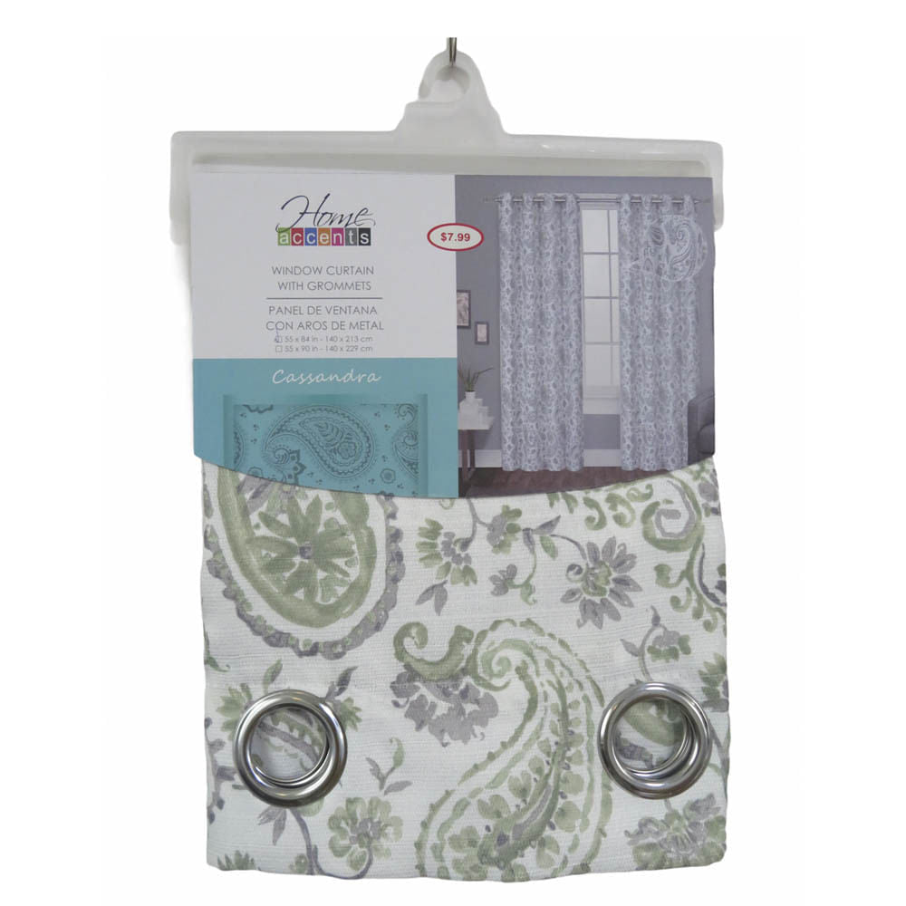 Cortina Casandra Home Elegance 55" x 84" - Verde oliva