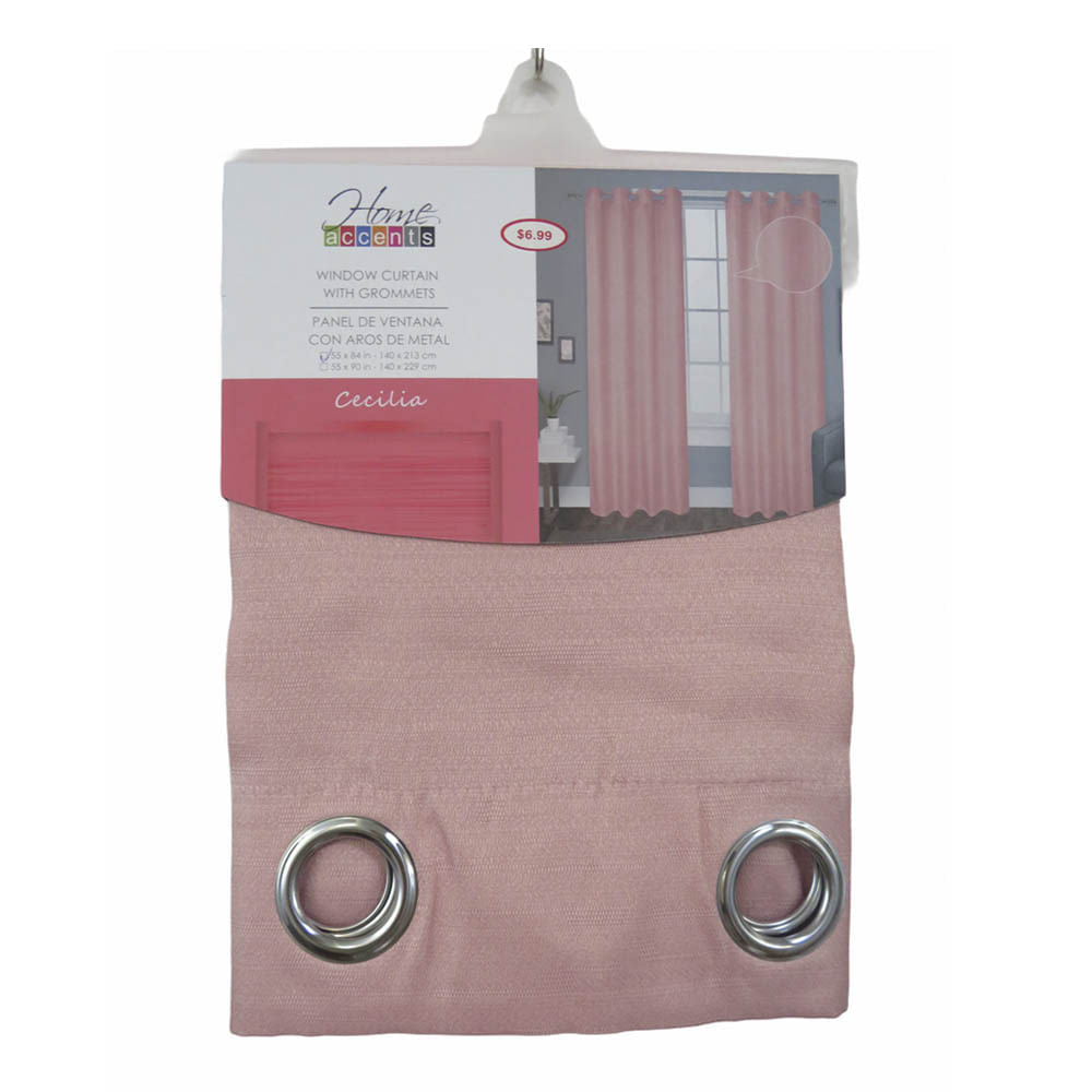 Cortina Cecilia Home Elegance 55" x 84" - Rosa claro