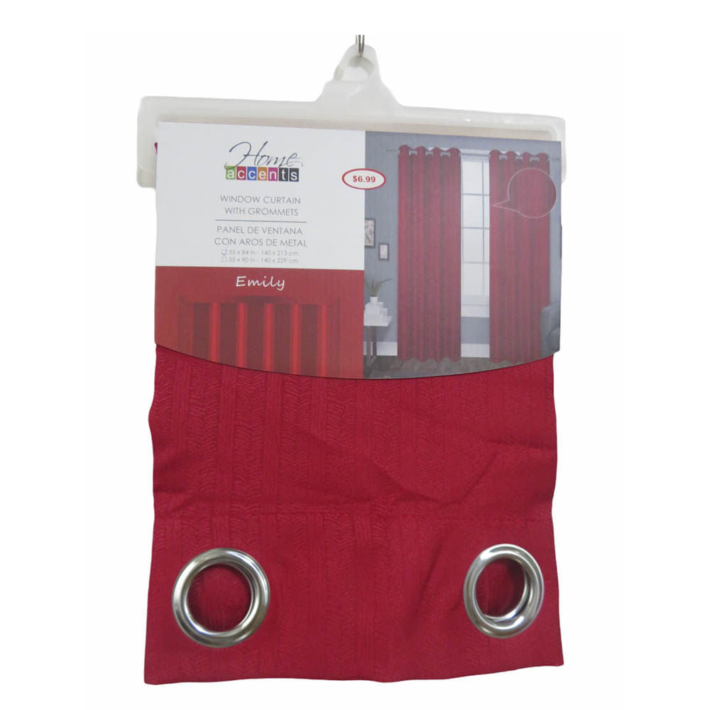 Cortina Emily Home Elegance 55" x 84" - Rojo