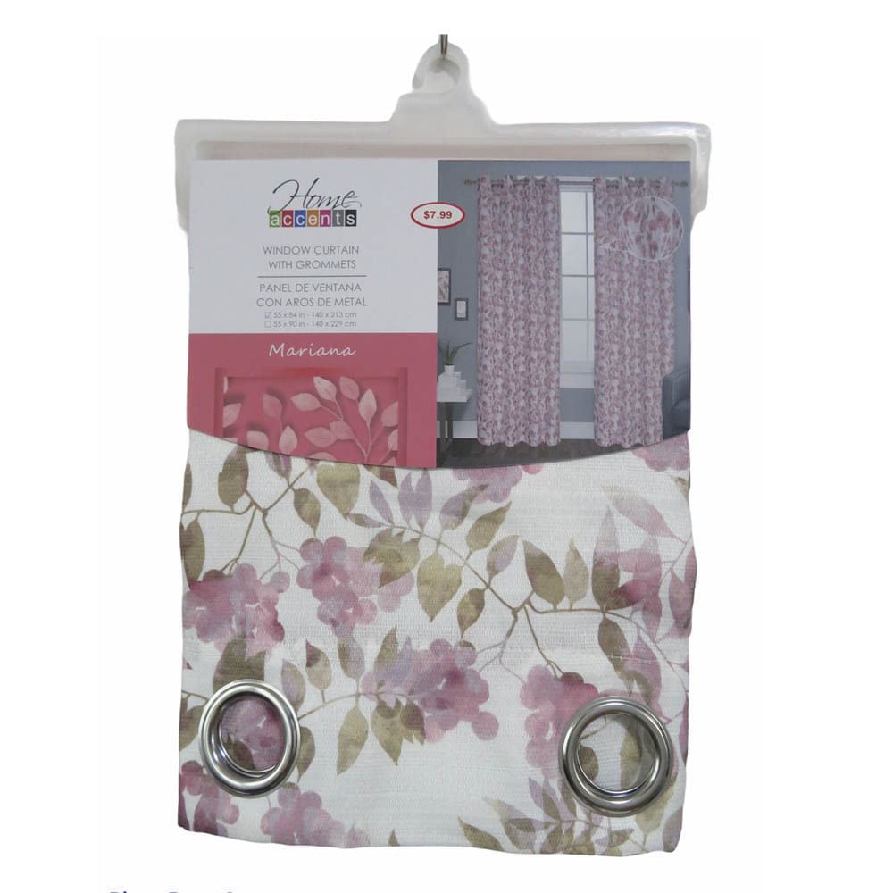 Cortina Mariana Home Elegance 55" x 84" - Rosa