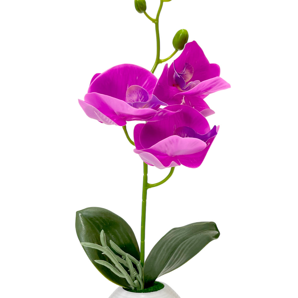 Pote Decorativo Plástico Con Orquideas Home Elegance 2" / Surtidos