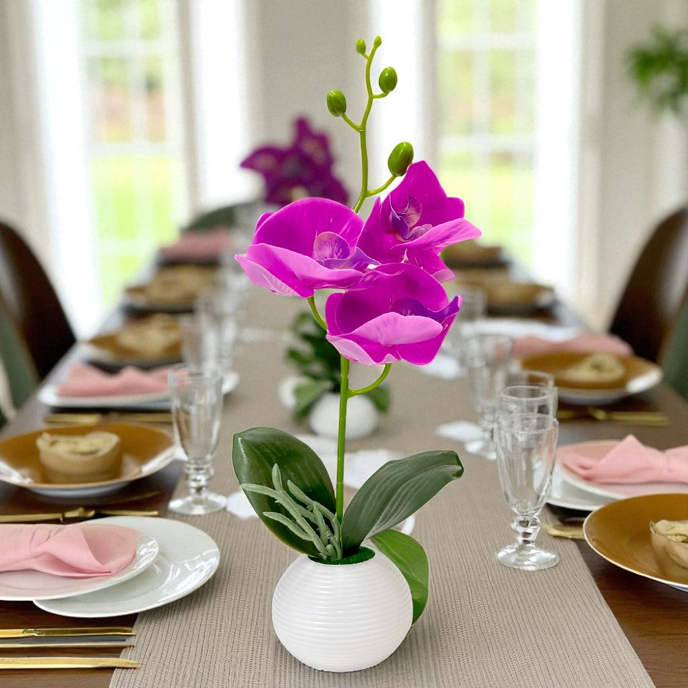 Pote Decorativo Plástico Con Orquideas Home Elegance 2" / Surtidos