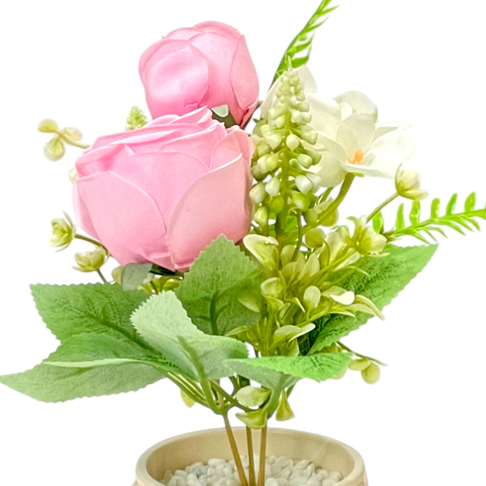 Pote Decorativo Con Rosa Home Elegance 3.4" / Surtido