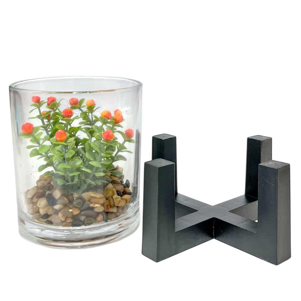 Pote Decorativo de Vidrio Home Elegance 4" / Con Plantita / Surtido