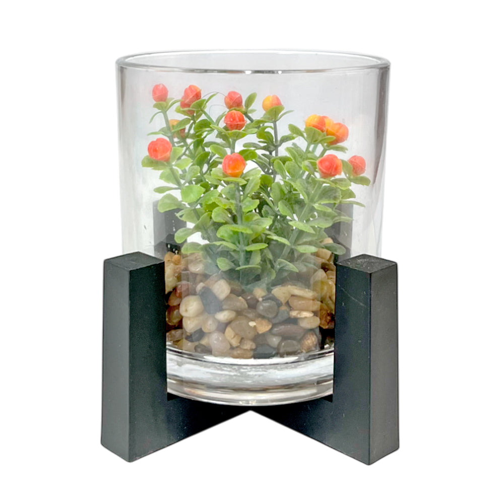 Pote Decorativo de Vidrio Home Elegance 4" / Con Plantita / Surtido
