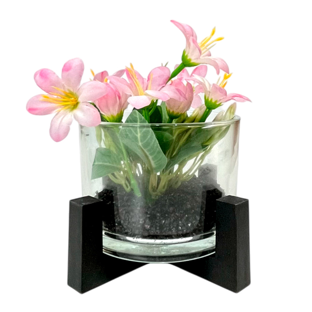 Pote Decorativo de Vidrio Home Elegance 3"x4" / Con Plantita / Surtido