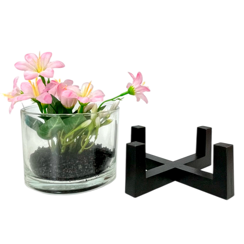 Pote Decorativo de Vidrio Home Elegance 3"x4" / Con Plantita / Surtido