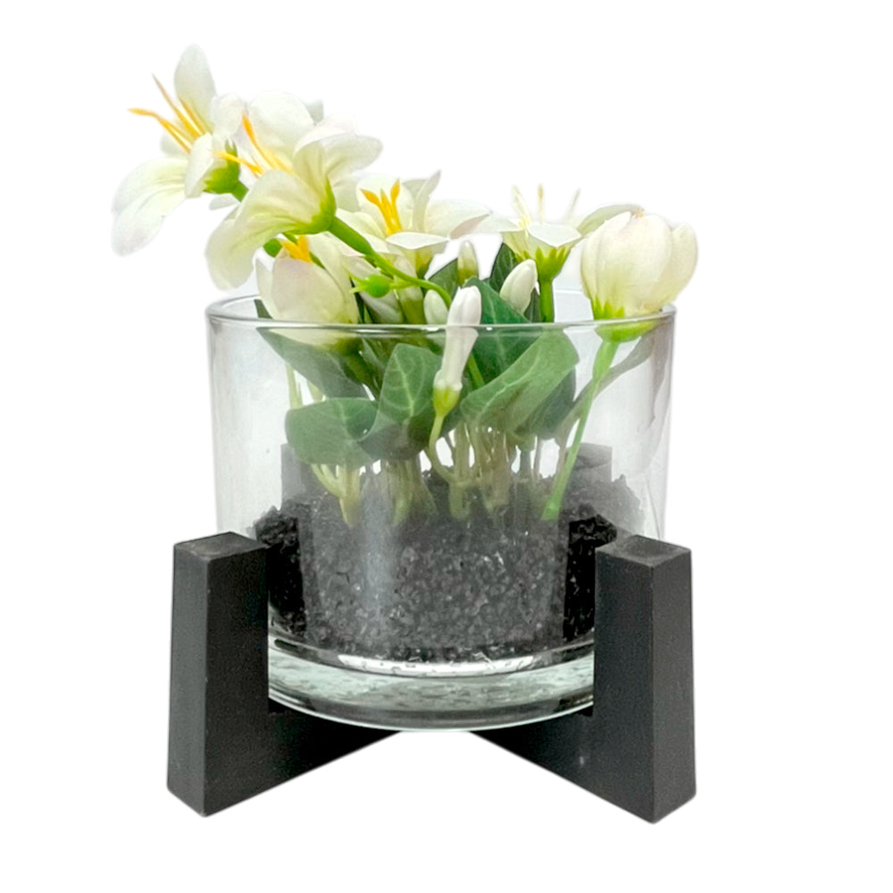 Pote Decorativo de Vidrio Home Elegance 3"x4" / Con Plantita / Surtido