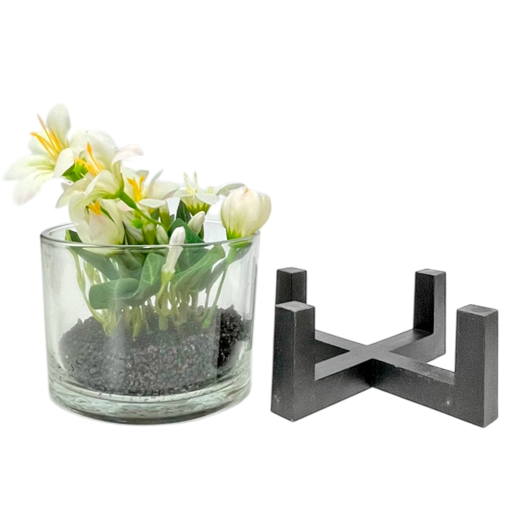 Pote Decorativo de Vidrio Home Elegance 3"x4" / Con Plantita / Surtido