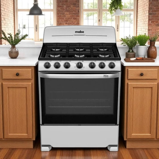 Estufa a Gas Mabe de 30" / 6 Quemadores / Plata Mercury Mabe
