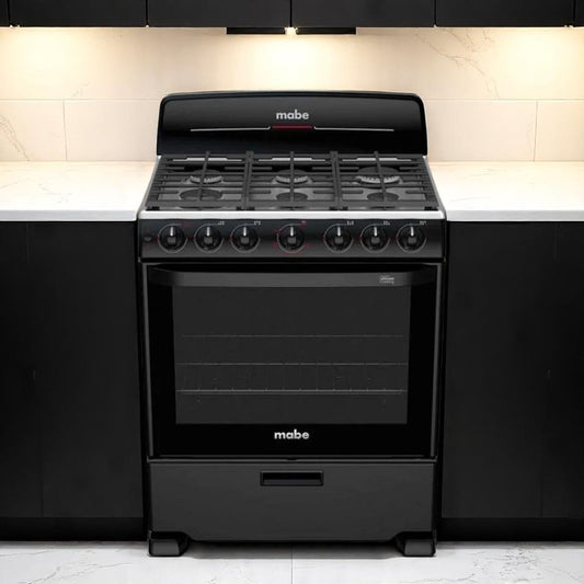 Estufa a Gas Mabe de 30" / 6 Quemadores / Negro / EM7658BFIN2