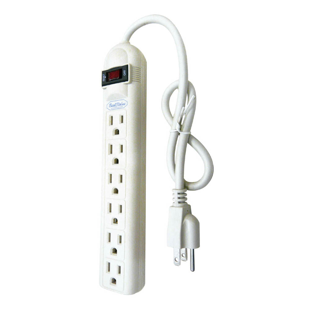 Regleta de 3 Enchufes Best Value Con Reset de 6"