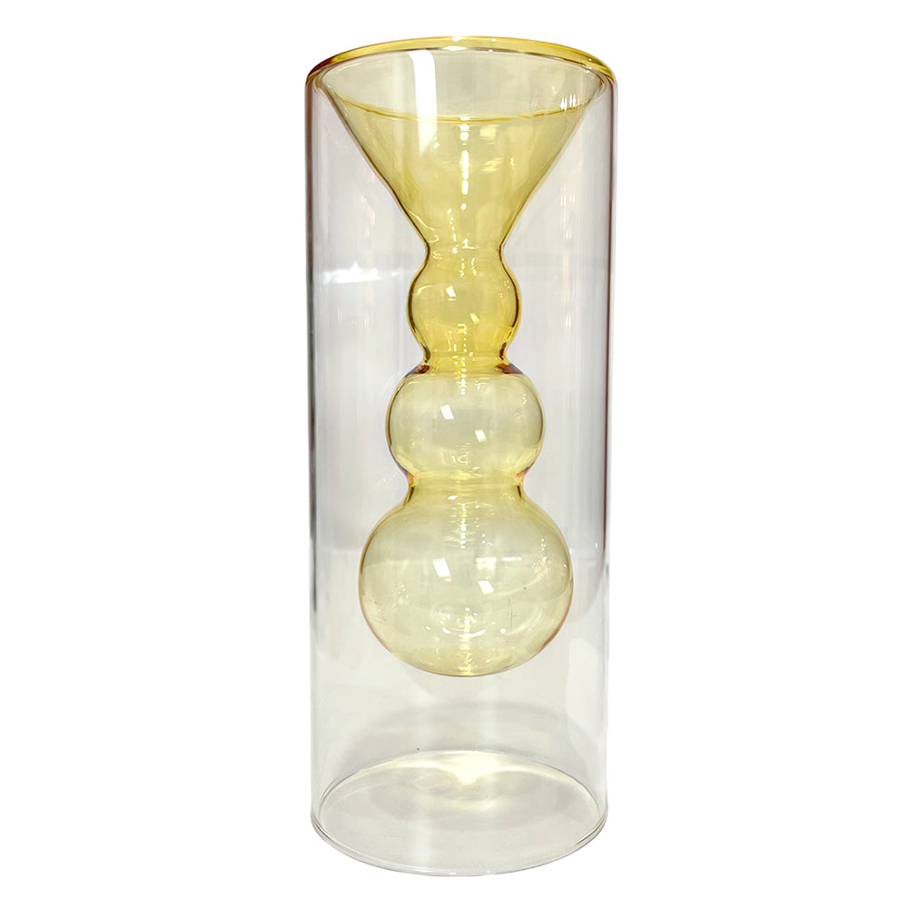 Florero Decorativo Home Elegance de Vidrio Marrón / 8.5" x 3.5"