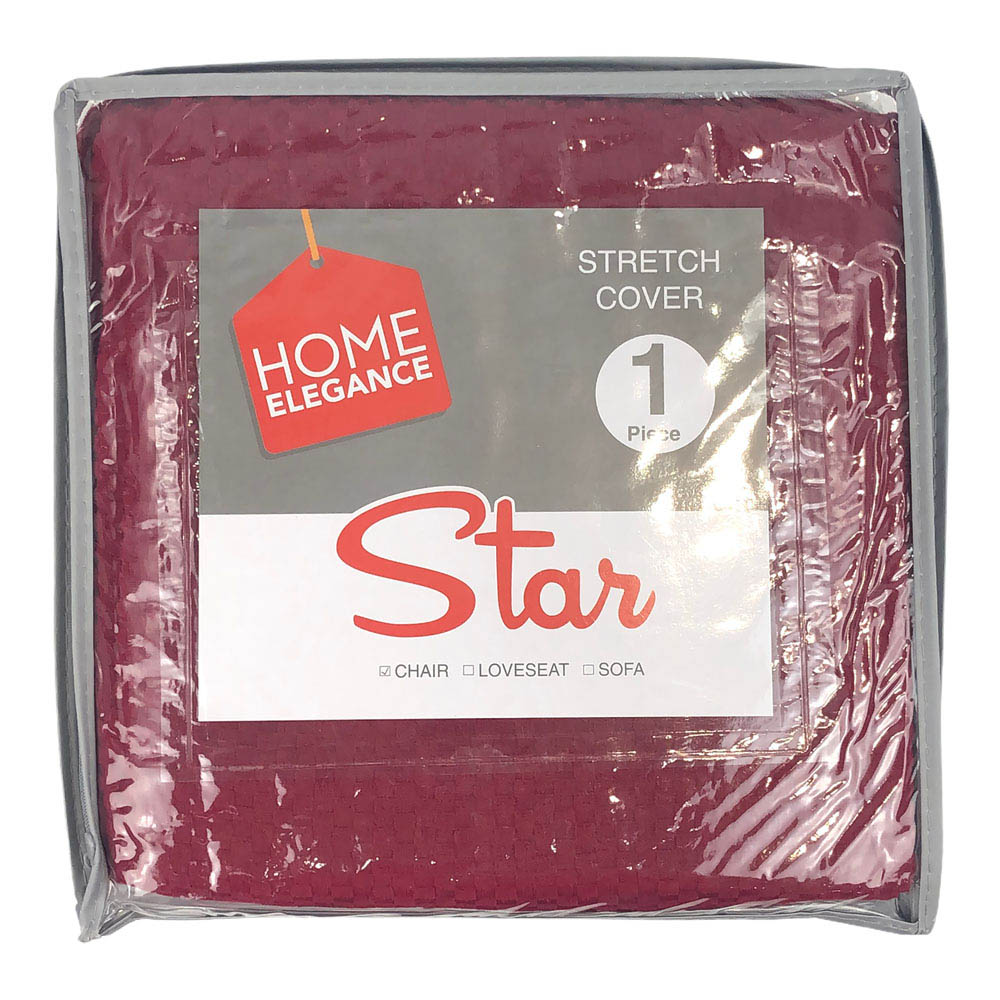 Protector de Sofá Home Elegance Star Stretch 1 Puesto - Rojo Vino
