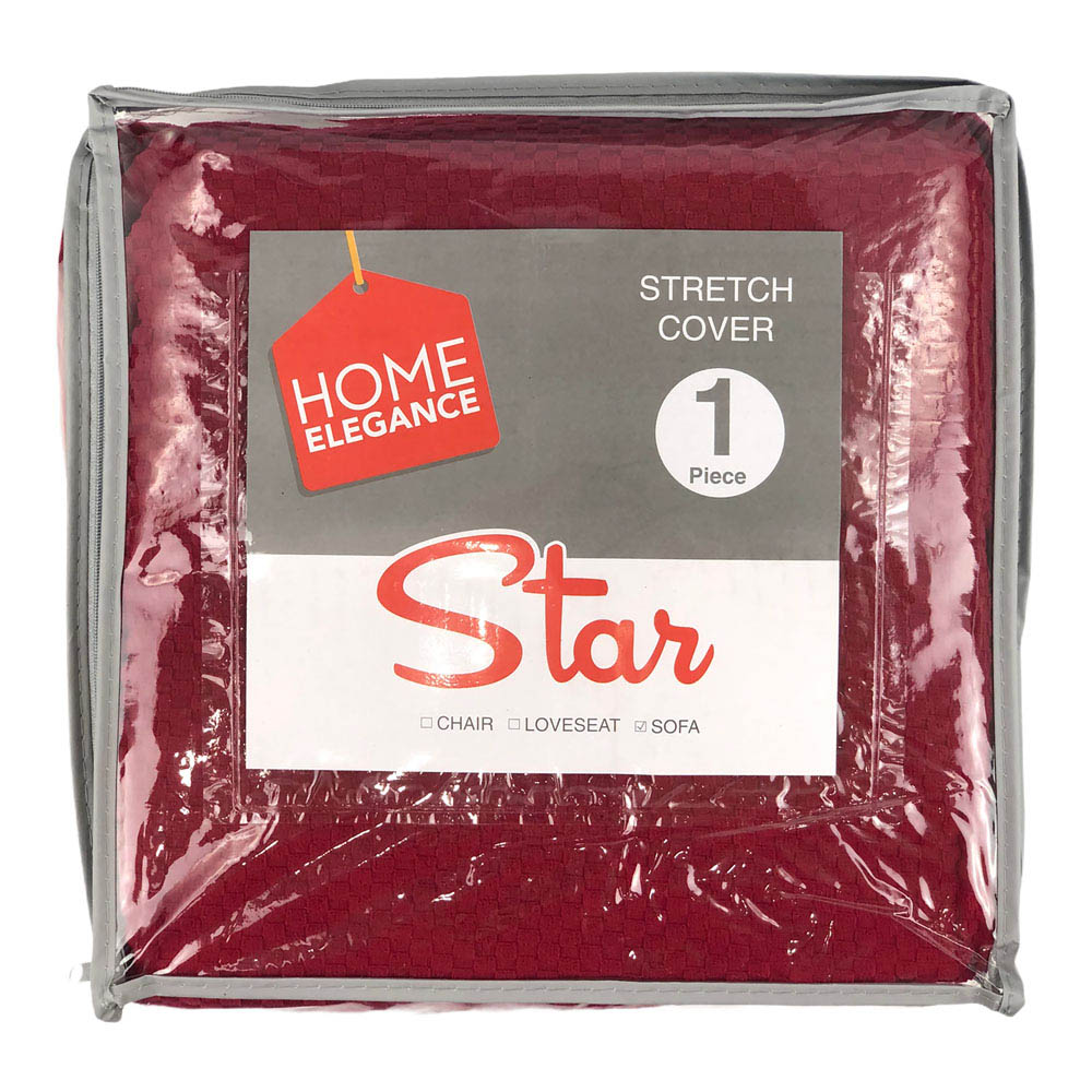 Protector de Sofa Home Elegance Star Stretch 3 Puesto - Rojo