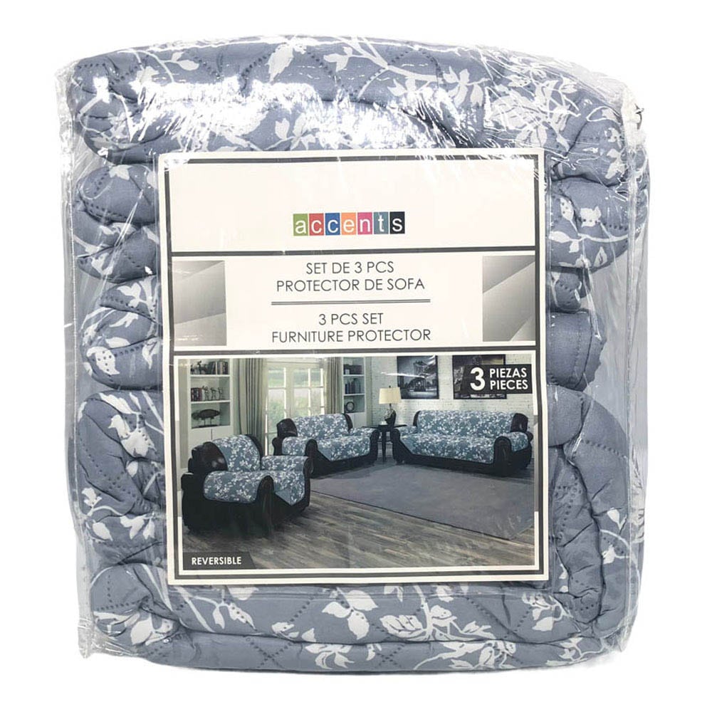 Protector de Sofá Home Accents 3 Piezas Reversible - Gris