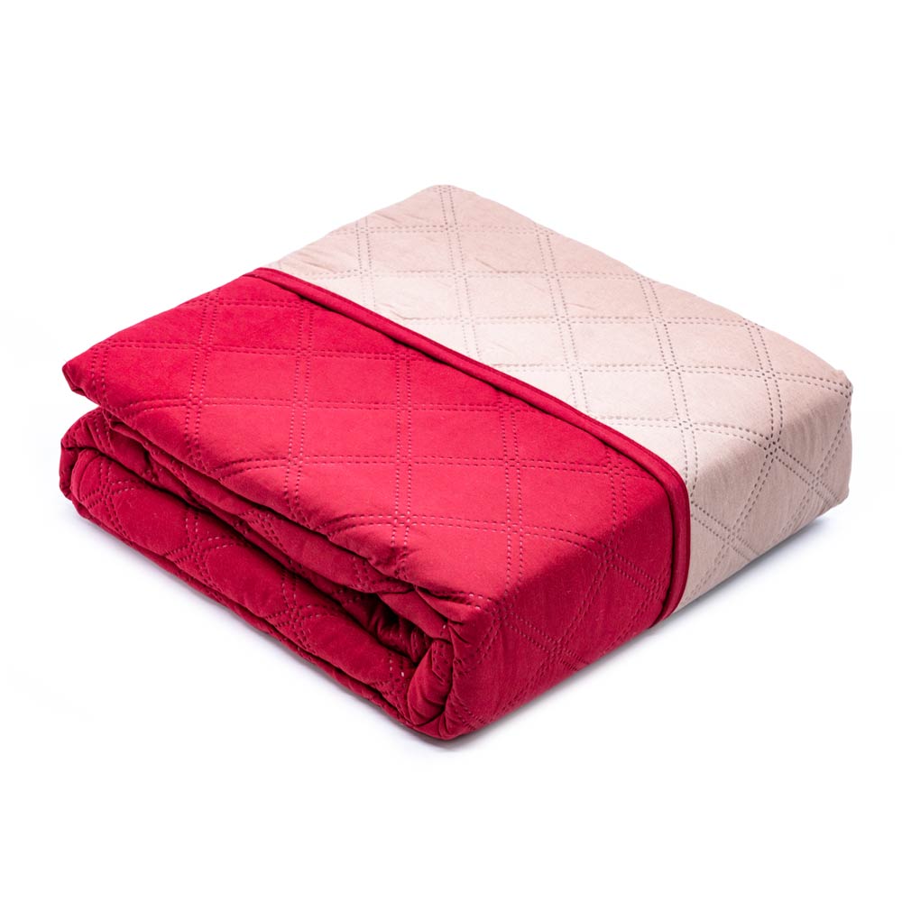 Protector de Sofá Home Elegance Eden Reversible 3 Puesto - Rojo oscuro