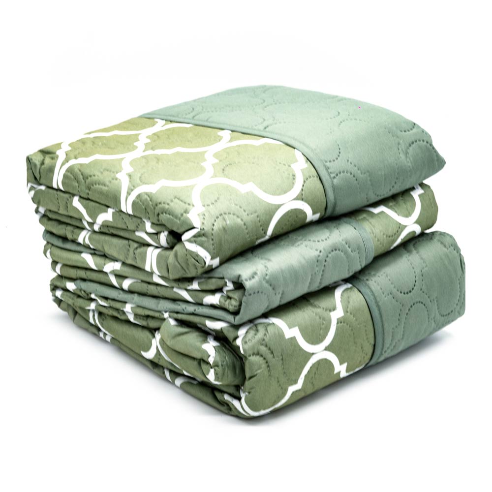 Protector de Sofá Home Elegance Coretta Reversible 3 Piezas - Verde oliva oscuro