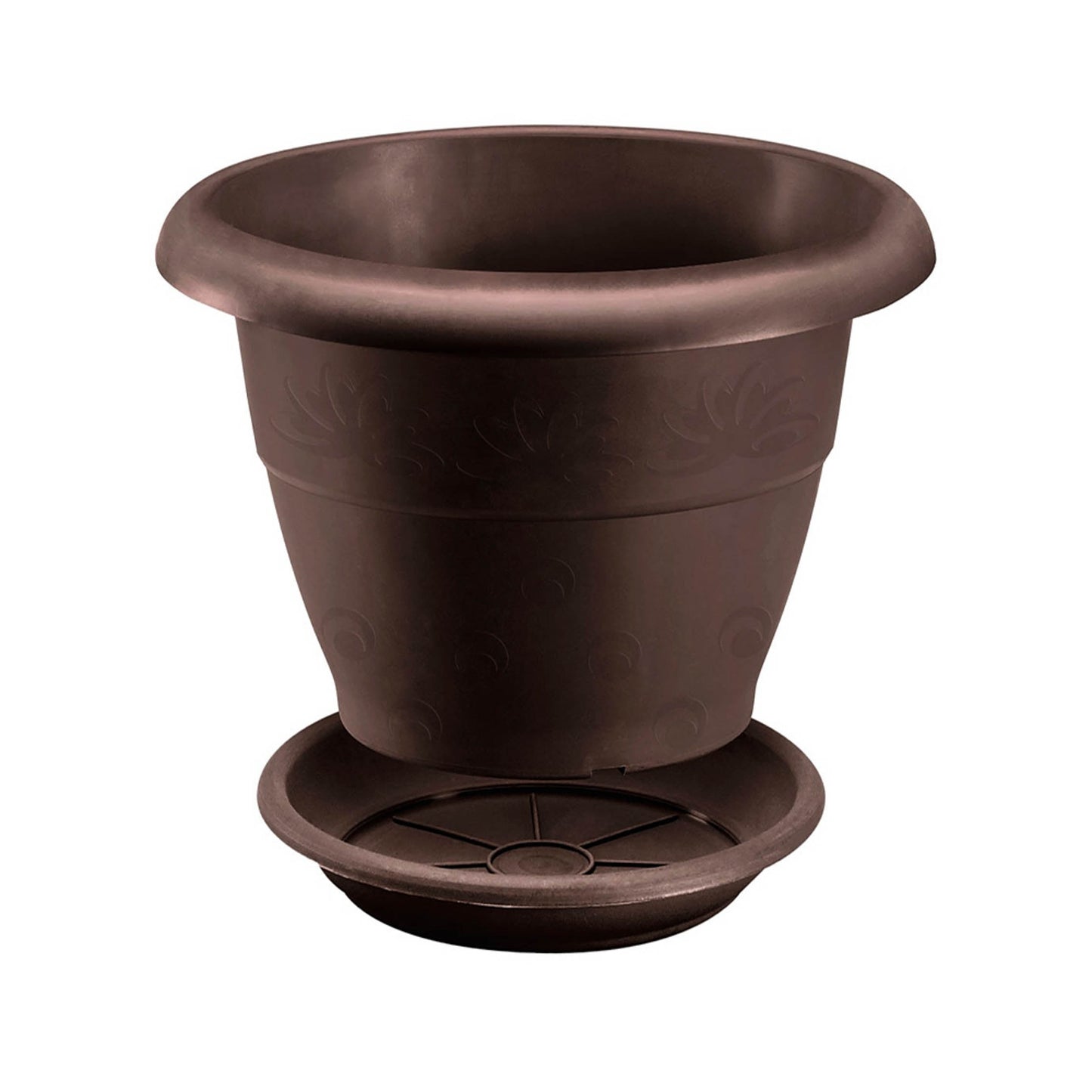 Macetero Rimax Plastico Redondo 25 cm Wengue