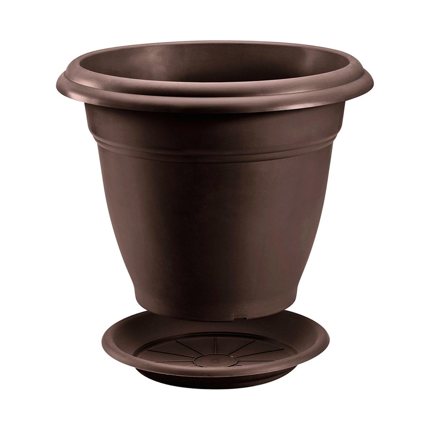 Macetero Rimax Plastico Redondo 35 cm Wengue