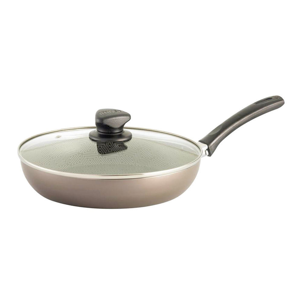 Sartén Imusa Antiadherente Con Tapa de Vidrio 24 cm