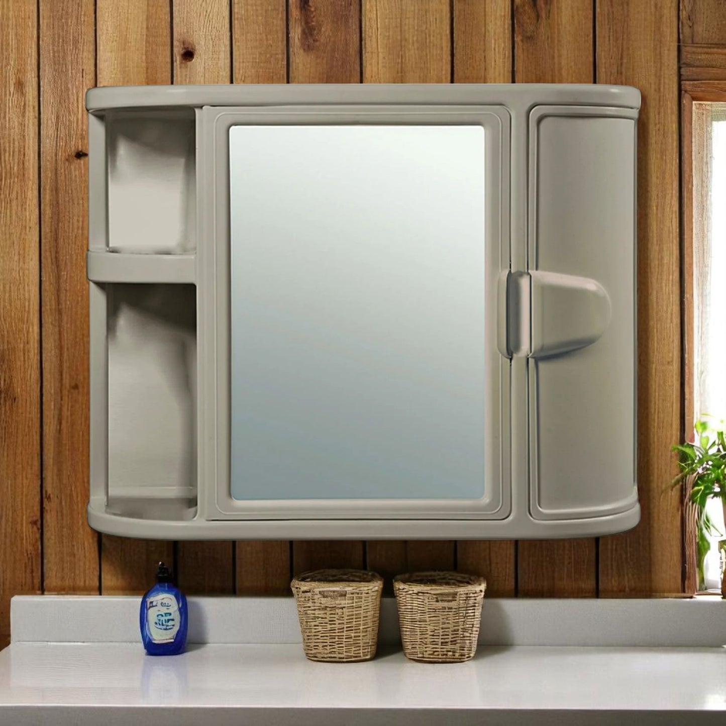 GABINETE PLASTICO D/PARED P/BANO BEIGE