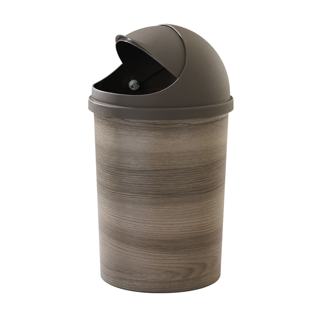 Basurero Rimax Apariencia Madera Con Tapa Móvil 5 L