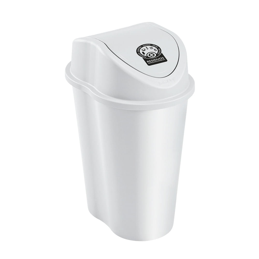 Basurero Rimax Para Residuos Aprovechable 50 L Blanco