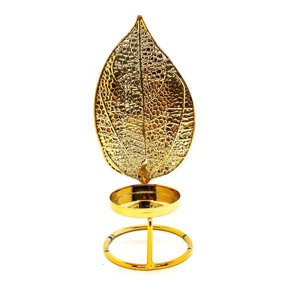 Portavela Home Elegance en Forma de Hoja