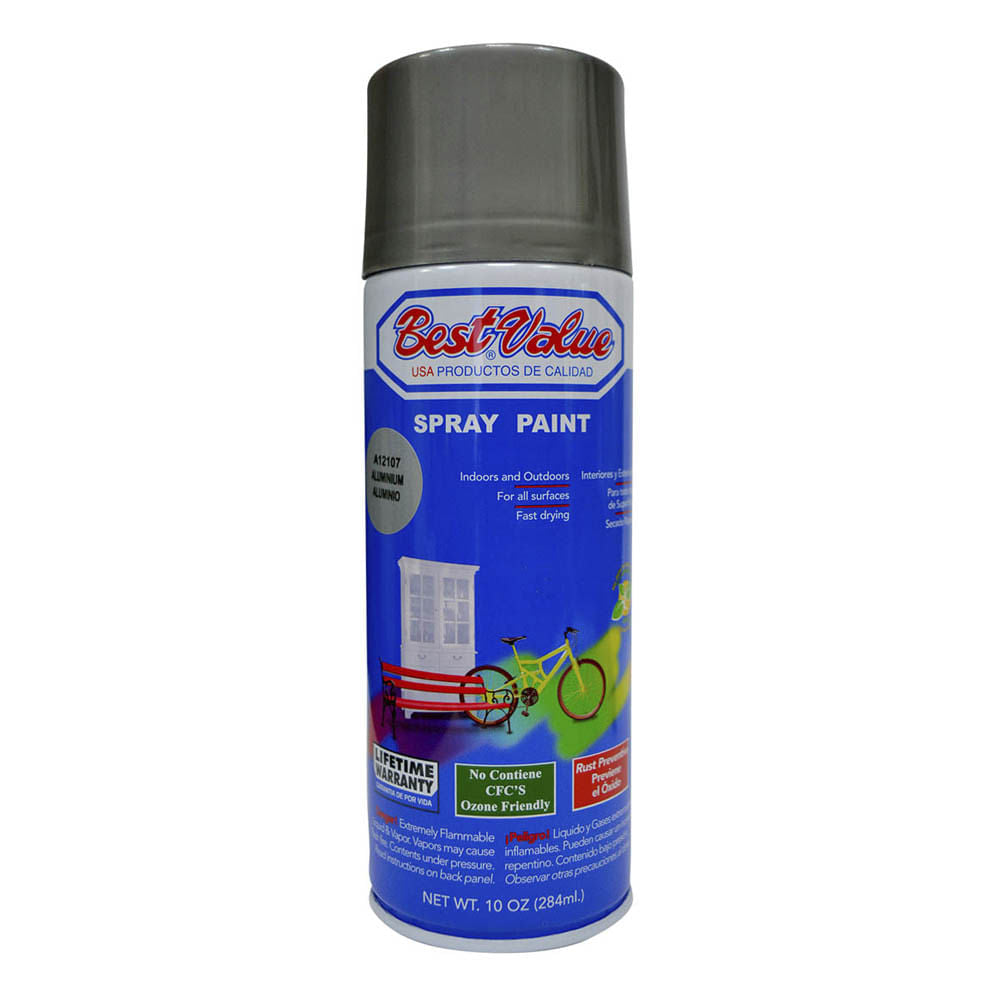 Pintura en Aerosol Metálica Best Value Aluminio de 10 oz
