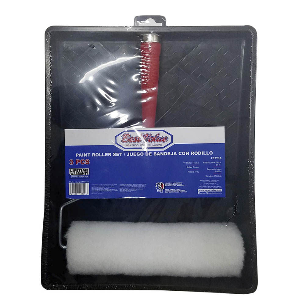 Juego de Bandeja Con Rodillo Best Value Plástico de 3 Piezas