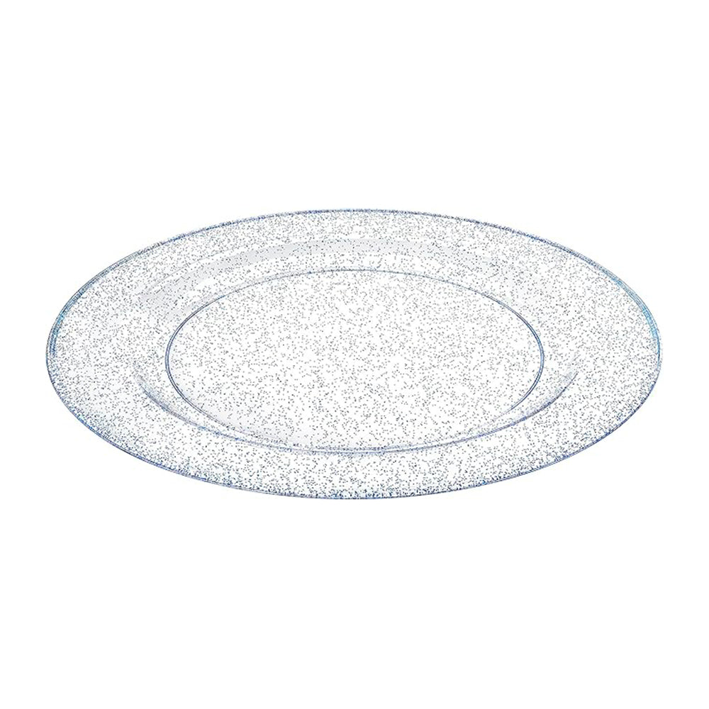 Plato Llano Plástico Lillian / 10" / Silver Glitter