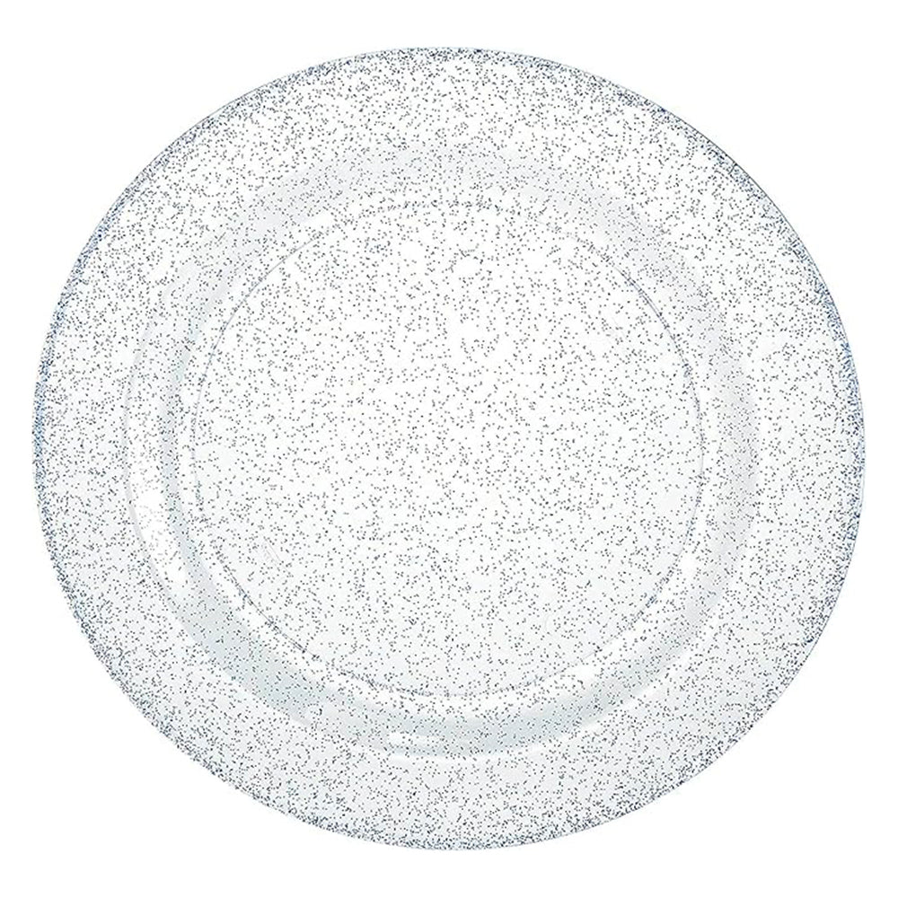 Plato Llano Plástico Lillian / 10" / Silver Glitter