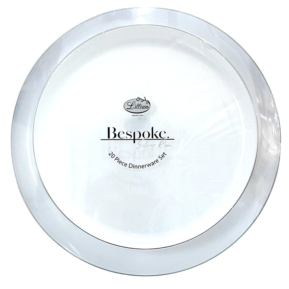 Platos Llanos Desechables Lillian / 20 Piezas / Blanco