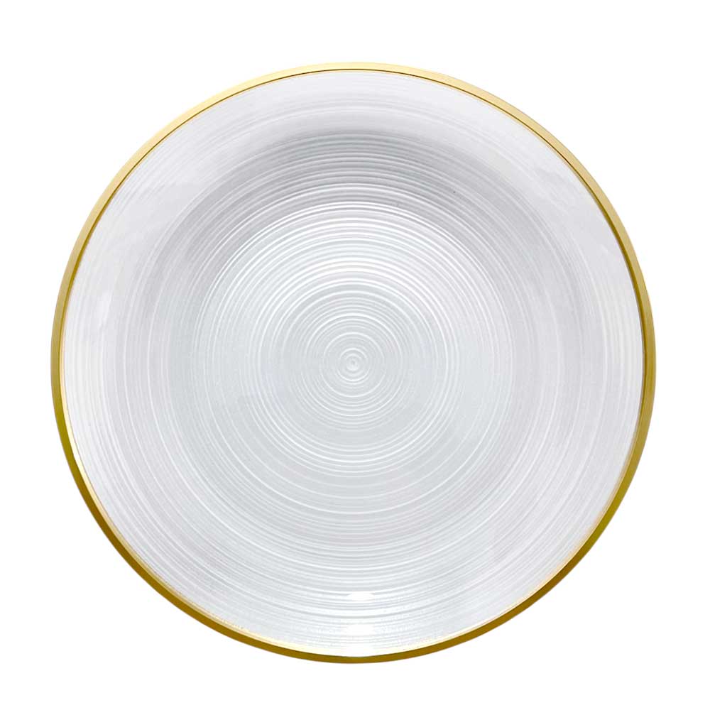 Plato LLano Reutilizable de 10" Home Elegance / 10 Piezas / Borde Dorado