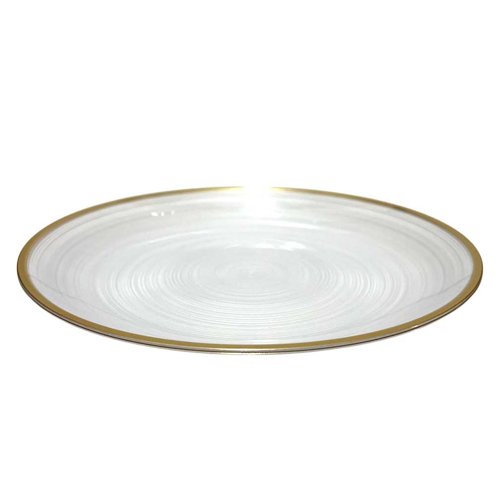 Plato LLano Reutilizable de 10" Home Elegance / 10 Piezas / Borde Dorado