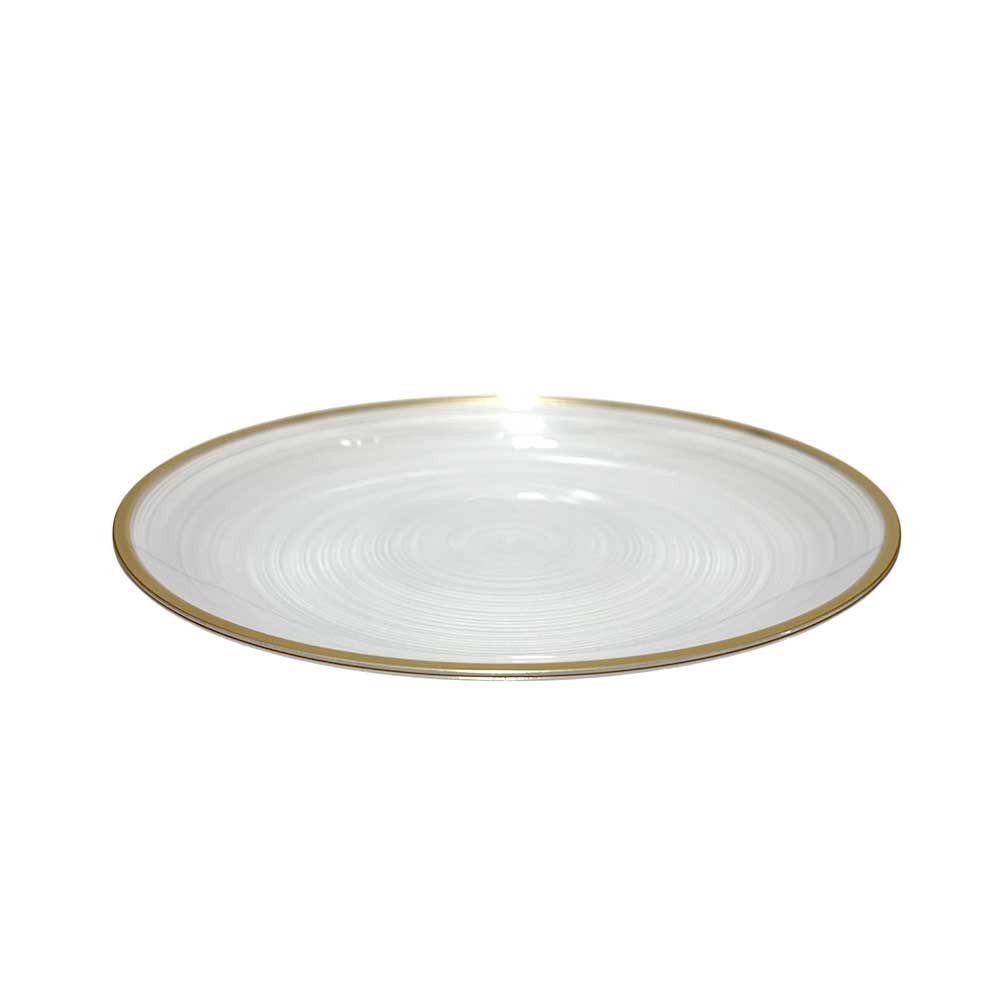 Plato LLano Reutilizable de 7" Home Elegance / 10 Piezas / Borde Dorado
