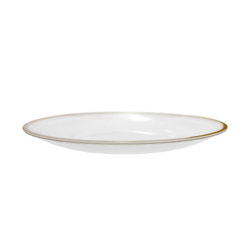 Plato LLano Reutilizable de 7" Home Elegance / 10 Piezas / Borde Dorado