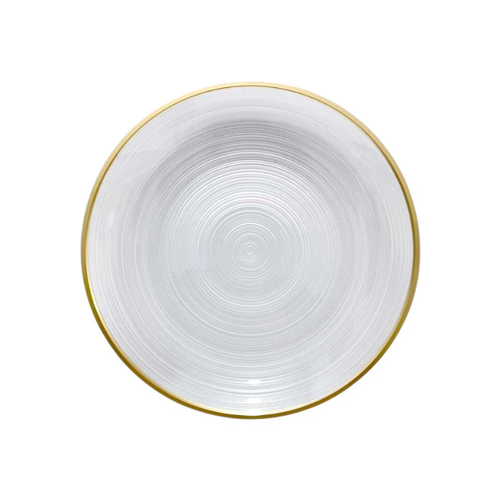 Plato LLano Reutilizable de 7" Home Elegance / 10 Piezas / Borde Dorado