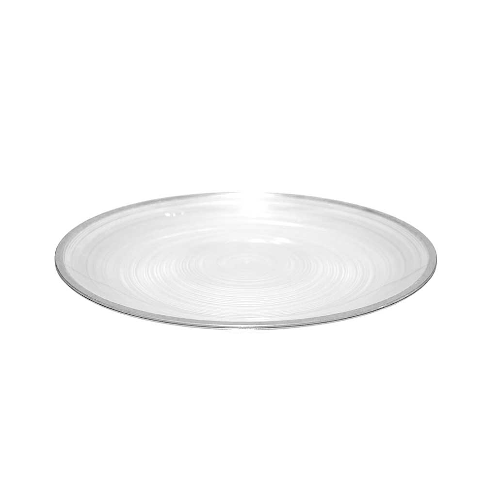 Plato LLano Reutilizable de 7" Home Elegance / 10 Piezas / Borde Plateado