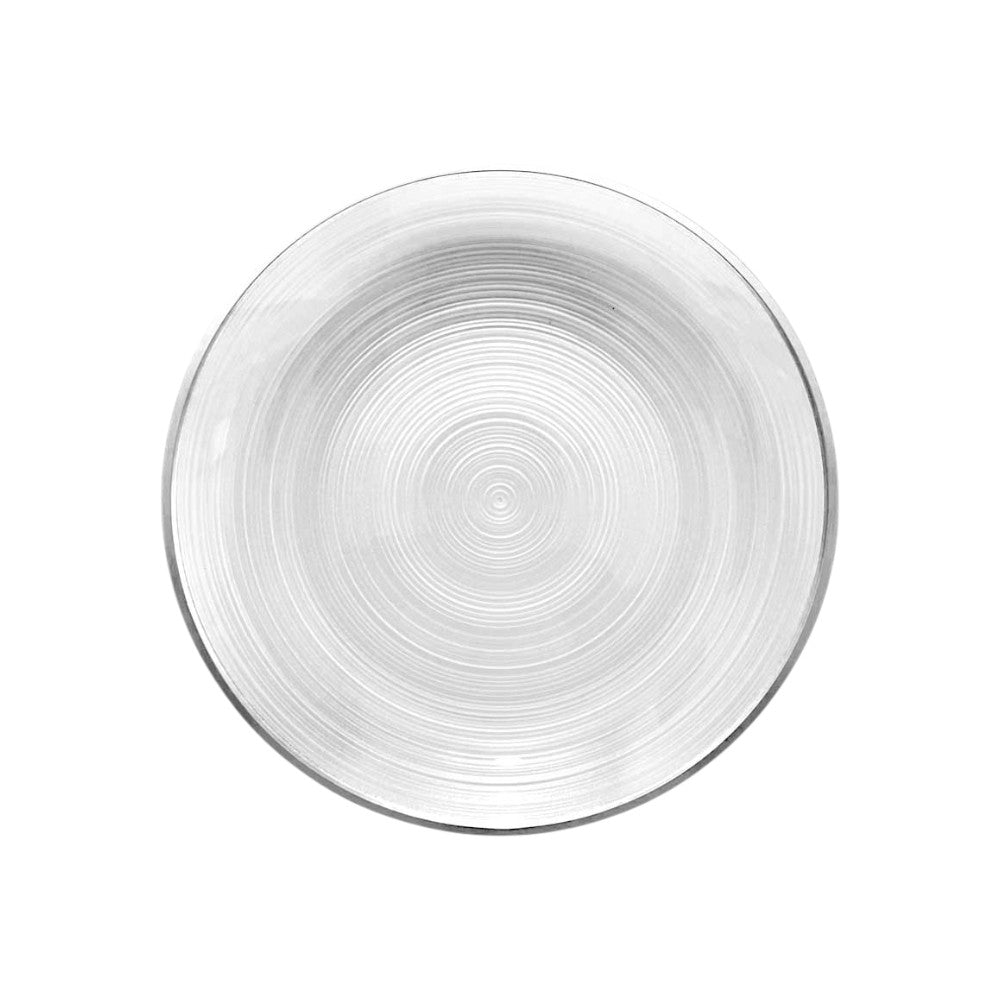 Plato LLano Reutilizable de 7" Home Elegance / 10 Piezas / Borde Plateado