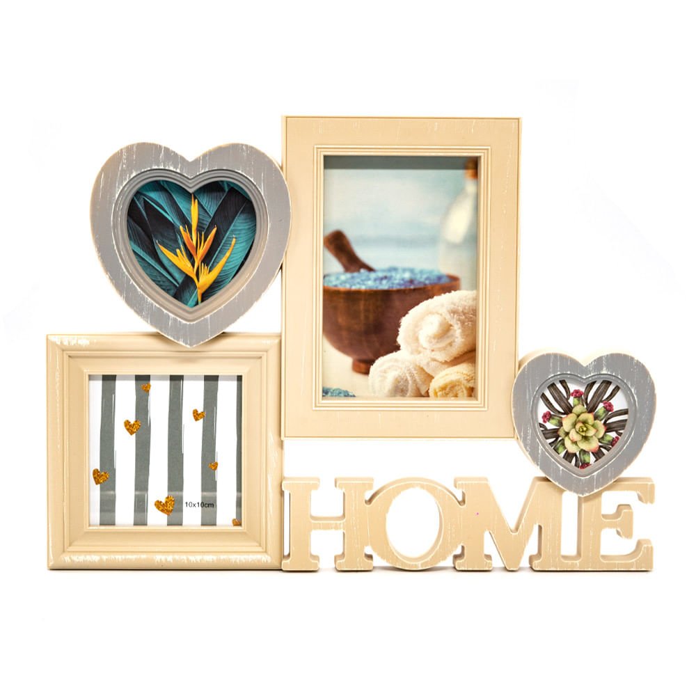 Portarretrato Home Elegance 4 Fotos Marco Plástico - Surtido